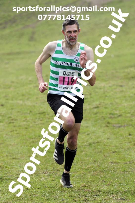Masters men 2021 NECAA Cross Country Relays, Thornley Farm, Peterlee, Saturday, April 10th. Photo: David T. Hewitson/Sports for All Pics